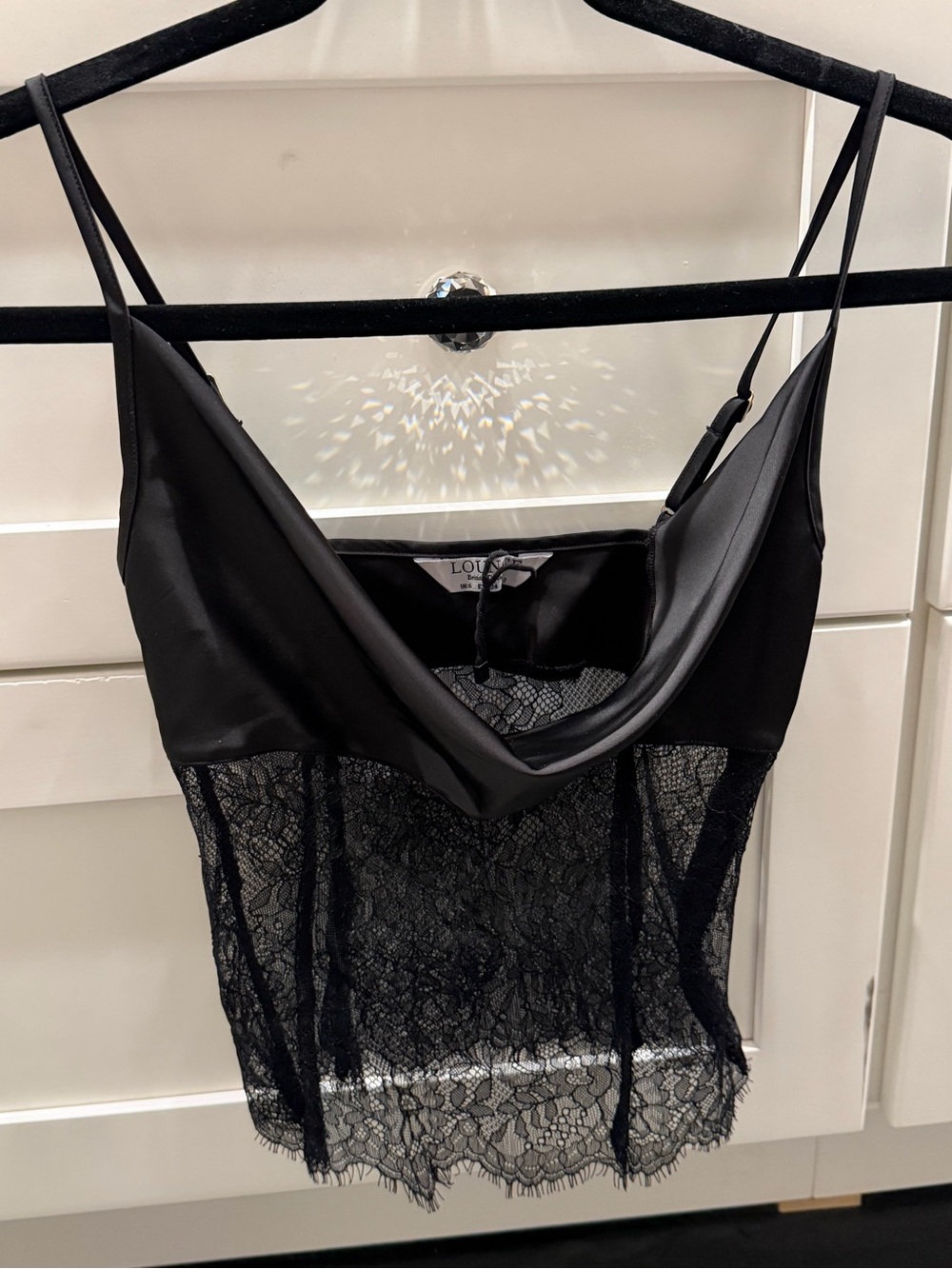 Black Lace Cowl Neck Cami size 2